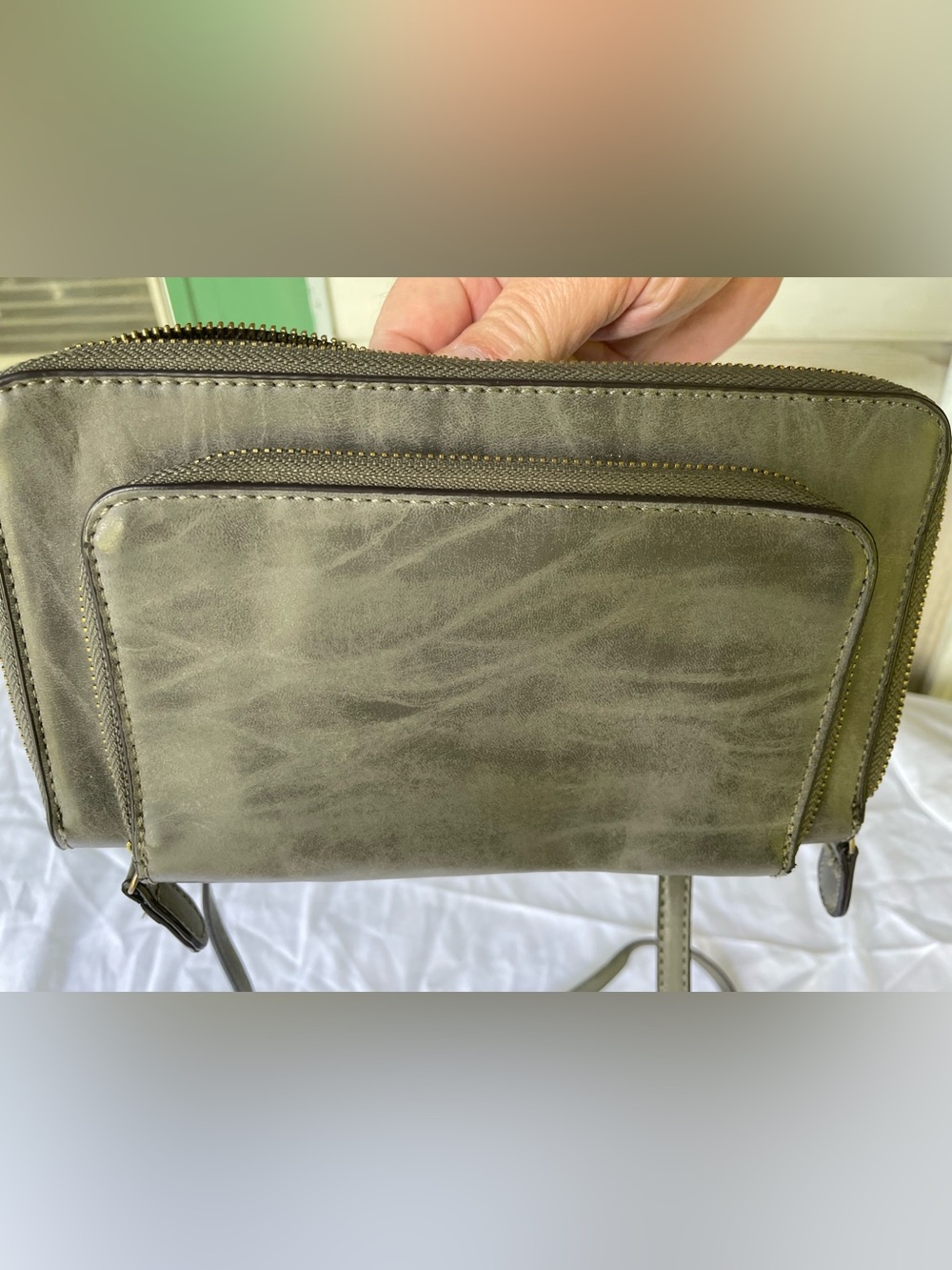 Gray Crossbody Wallet